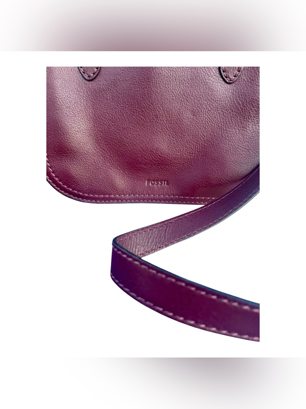 Fossil Small Crossbody Satchel in Deep Berry Purple - Picture 3 of 9